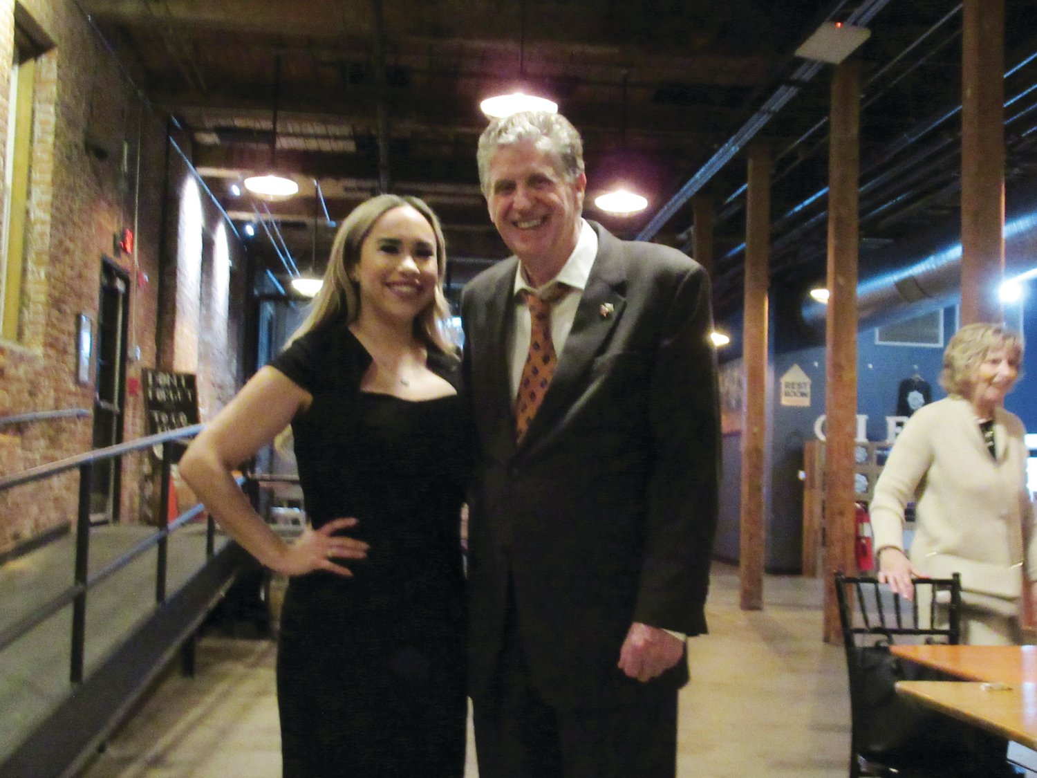 LOCAL LINK: Johnston businesswoman Vanessa Gonzalez is all smiles while joining Gov. Dan McKee during last week’s unique networking night held at The Guild Brewery in Pawtucket.